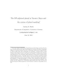 The DP-adjoined plural in Yucatec Maya and - (HLP) lab at the ...