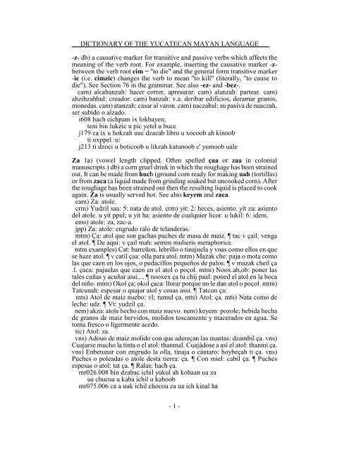 Dictionary Of The Yucatecan Mayan Language Famsi Dictionary Of The Yucatecan Mayan Language Famsi
