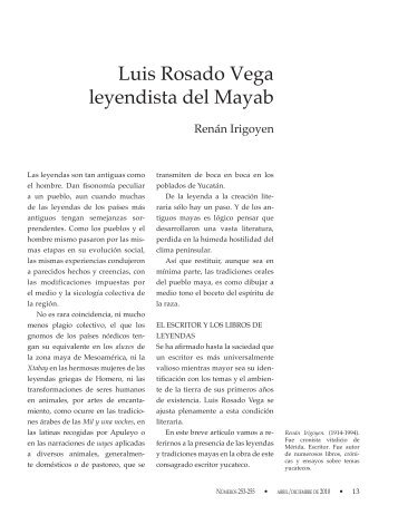 Luis Rosado Vega leyendista del Mayab - Universidad Autónoma ...