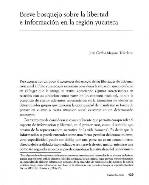 Breve bosquejo sobre la libertad e información en la región yucateca