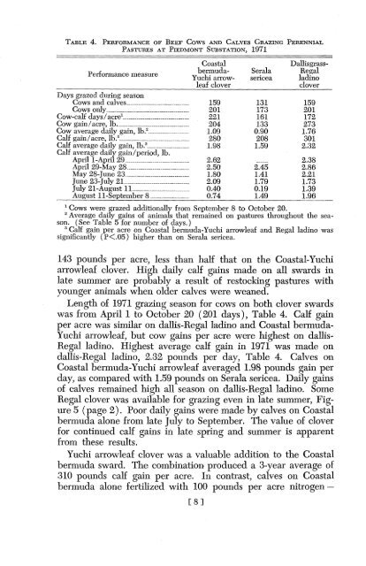 pastures for beef cattle in the piedmont - Auburn University Repository