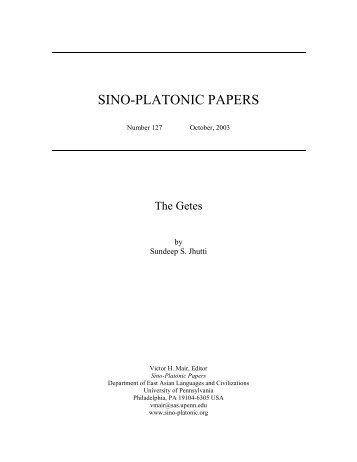 The Getes - Sino-Platonic Papers