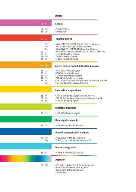 INDICE 15 - 4 Sistemi 33 - 19 Faretti a binario 56 ... - RD Leuchten AG