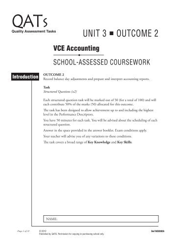 VCE Accounting