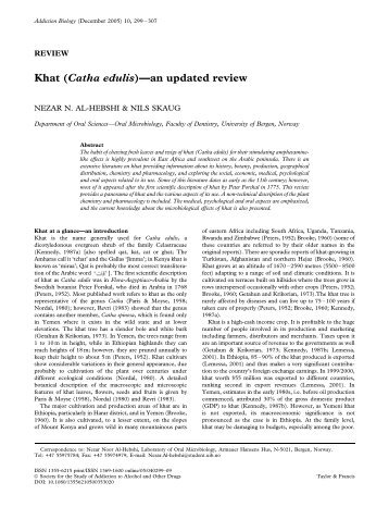 Khat (Catha edulis)—an updated review