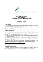 Summary of decisions 2005 Congress Doha (QAT), 12 and 13 ... - FIE