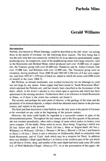 Parbola Mine Gerald Williams - Aditnow.co.uk