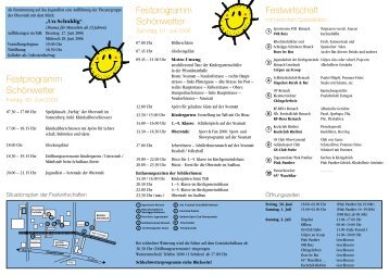 Festwirtschaft Festprogramm Schönwetter Festprogramm ... - Reinach