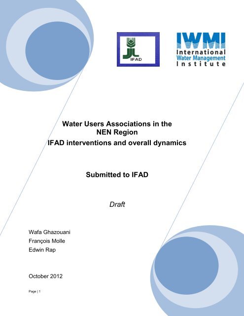 • Water Users Associations in the NEN Region IFAD interventions ...