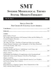 SWEDISH MISSIOLOGICAL THEMES SVENSK MISSIONSTIDSKRIFT