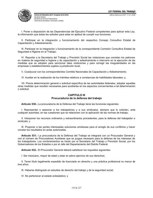 LEY FED. TRABAJO - Gobierno del Estado de Yucatán