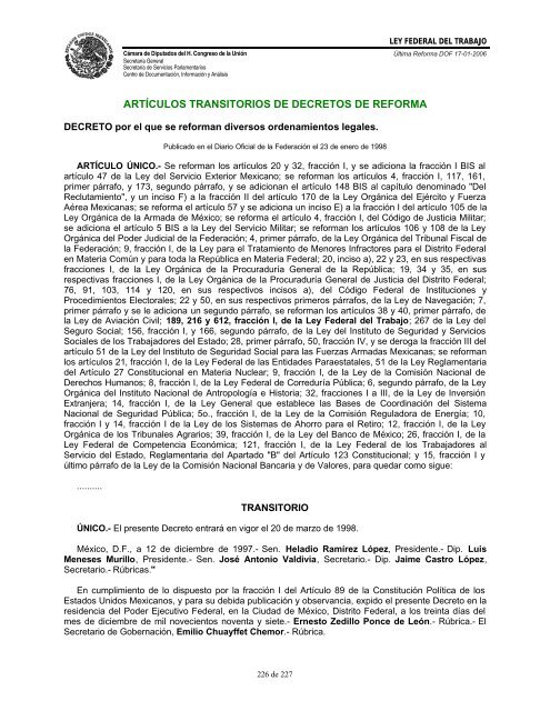 LEY FED. TRABAJO - Gobierno del Estado de Yucatán