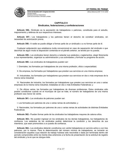 LEY FED. TRABAJO - Gobierno del Estado de Yucatán