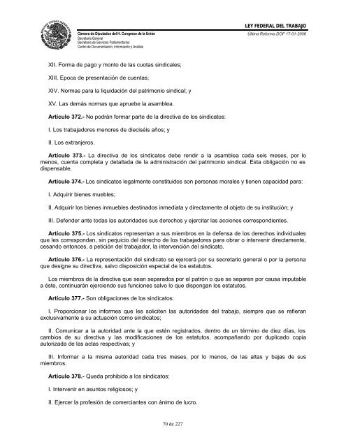 LEY FED. TRABAJO - Gobierno del Estado de Yucatán