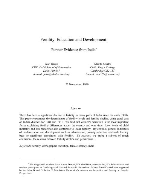 JD-Fertility-Education-and-Development-Further-Evidence-from-India