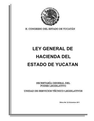 Ley General de Hacienda - Inicio - Gobierno del Estado de Yucatán