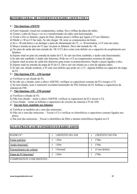 curso prático de eletrônica geral - Burgoseletronica