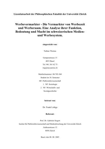 Werbevermarkter - Die Vermarkter von Werbezeit ... - Publicitas AG