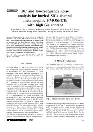 DC and low-frequency noise analysis for buried SiGe channel ...