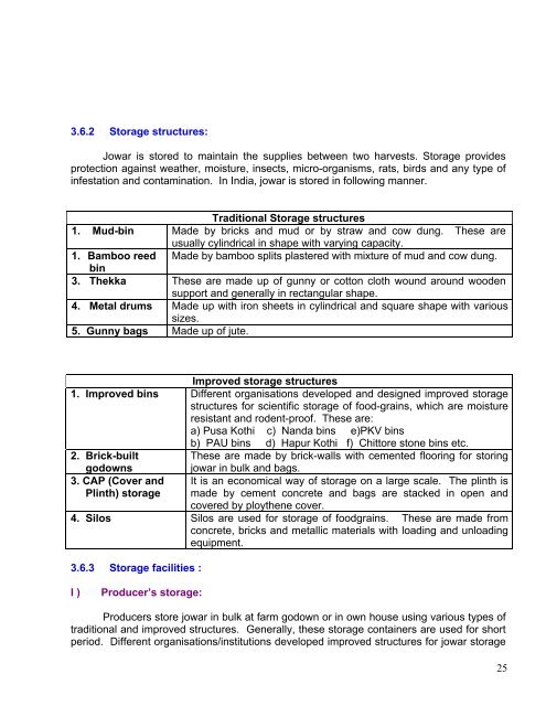 POST HARVEST PROFILE OF JOWAR - Agmarknet