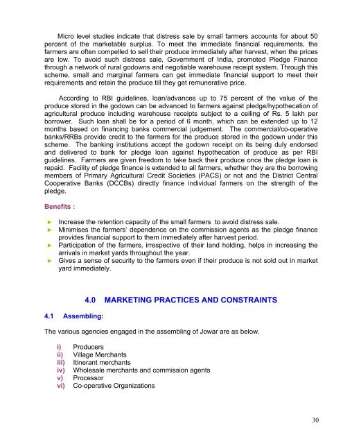 POST HARVEST PROFILE OF JOWAR - Agmarknet