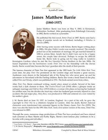 James Matthew Barrie - Bibliotheca Alexandrina
