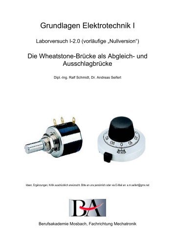 Grundlagen Elektrotechnik I - Dr. Andreas M. Seifert