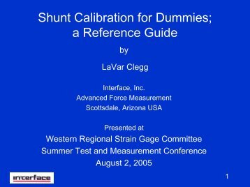 Shunt Calibration for Dummies; a Reference Guide - Interface Force