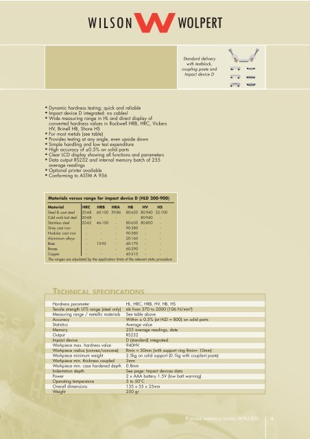 TECHNICAL SPECIFICATIONS