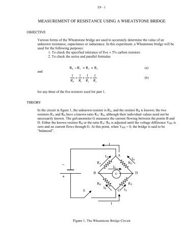 The Wheatstone Bridge - Ryerson Department of Physics