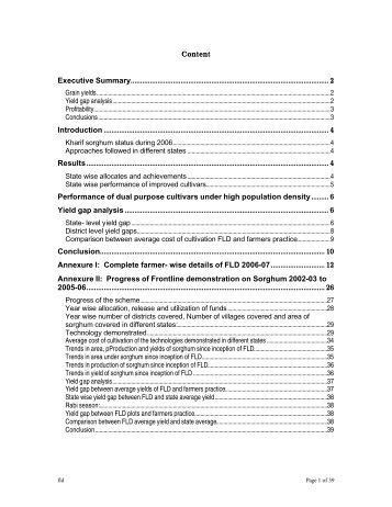 Front-line Demonstration Progress Report - Directorate of Sorghum ...