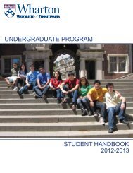 undergraduate program student handbook - Wharton's SPIKE