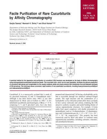 Facile Purification of Rare Cucurbiturils by Affinity Chromatography