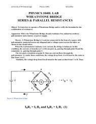 wheatstone bridge series & parallel resistances - The University of ...