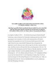 Press Release - YO GABBA GABBA! LIVE! 2011 TOUR - Wild Brain