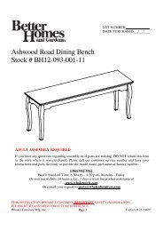 Ashwood Road Dining Bench Stock # BH12-093-001 ... - Whalen Style