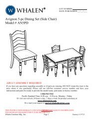 Avignon 5-pc Dining Set (Side Chair) Model # AN5PD - Whalen Style