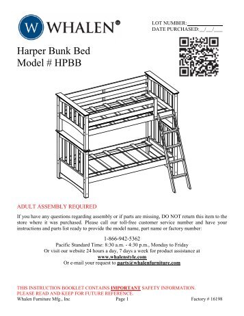 Whalen Bunk Bed Assembly Instructions Whalen Bunk Bed Assembly Instructions