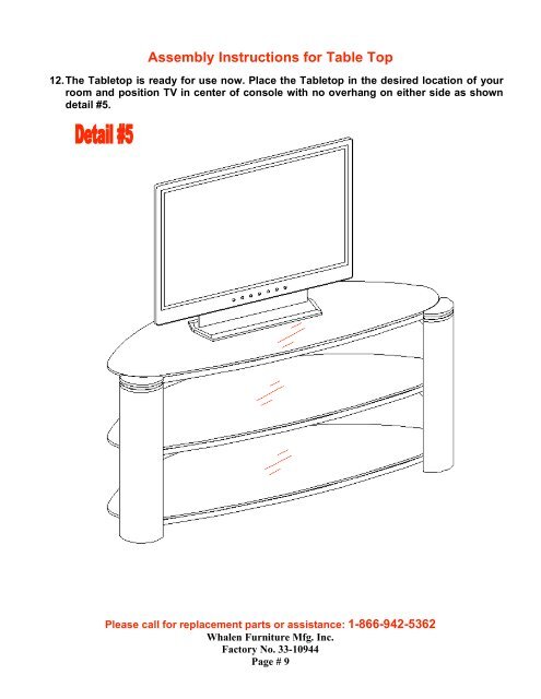 Assembly Instructions - Whalen Style