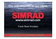 The echosounder in sea cages - Tekmar