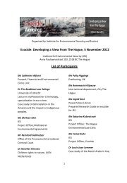 Ecocide: Developing a View from The Hague, 5 November 2012 List ...