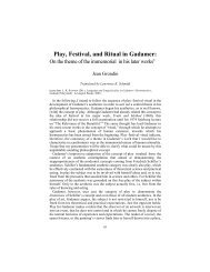 Play, Festival and Ritual in Gadamer (pdf)