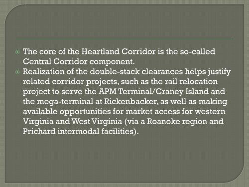 Introducing the Heartland Corridor - NCIT