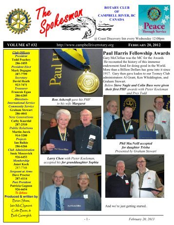 The Spokesman - Rotary Club of Campbell River