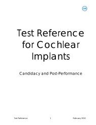Test Reference for Cochlear Implants - The ... - Advanced Bionics
