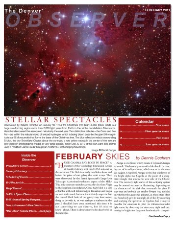 STELLAR SPECTACLES - the Denver Astronomical Society