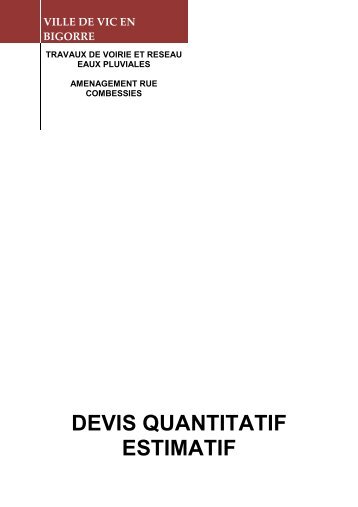 DEVIS QUANTITATIF ESTIMATIF