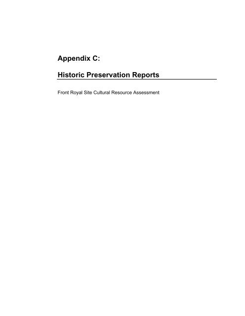 appendix c: historic preservation reports - Smithsonian Institution