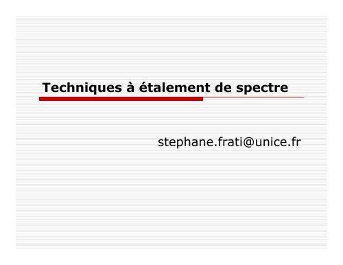 Techniques à étalement de spectre - IUT