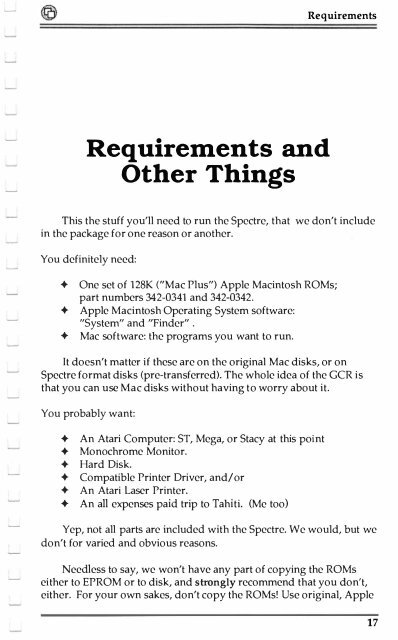 Spectre GCR Manual Manuals - Atari Documentation Archive